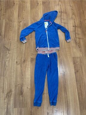 Mini Boden Terry Cloth Zip Up Sweatshirt and Sweatpants Set